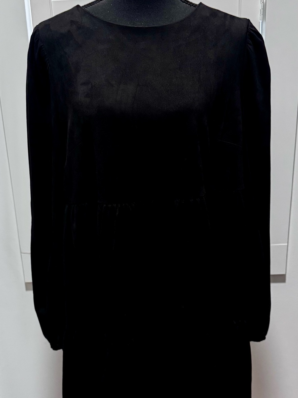 Flying Tomato Black Long-Sleeve Tiered Shift Dress